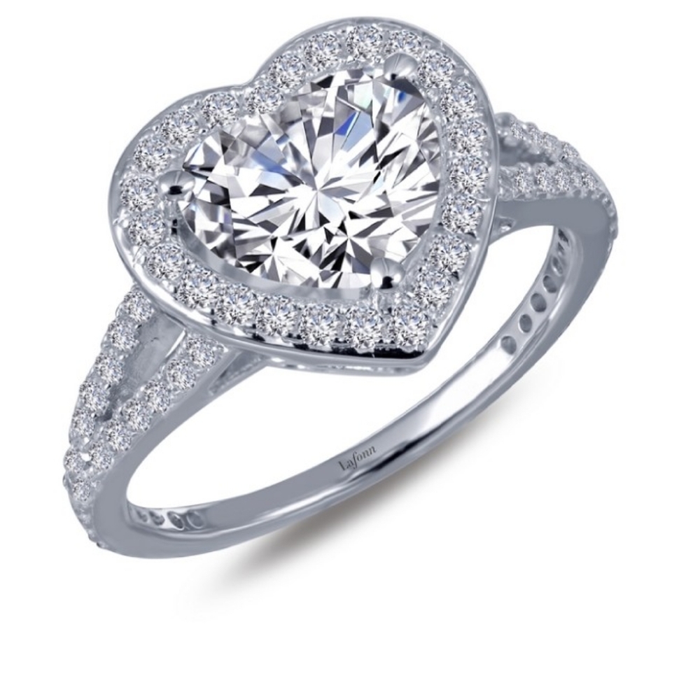Heart Shaped Platinum Ring